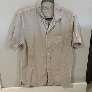 Abercrombie & Fitch Men's Beige Casual Button Down Shirt